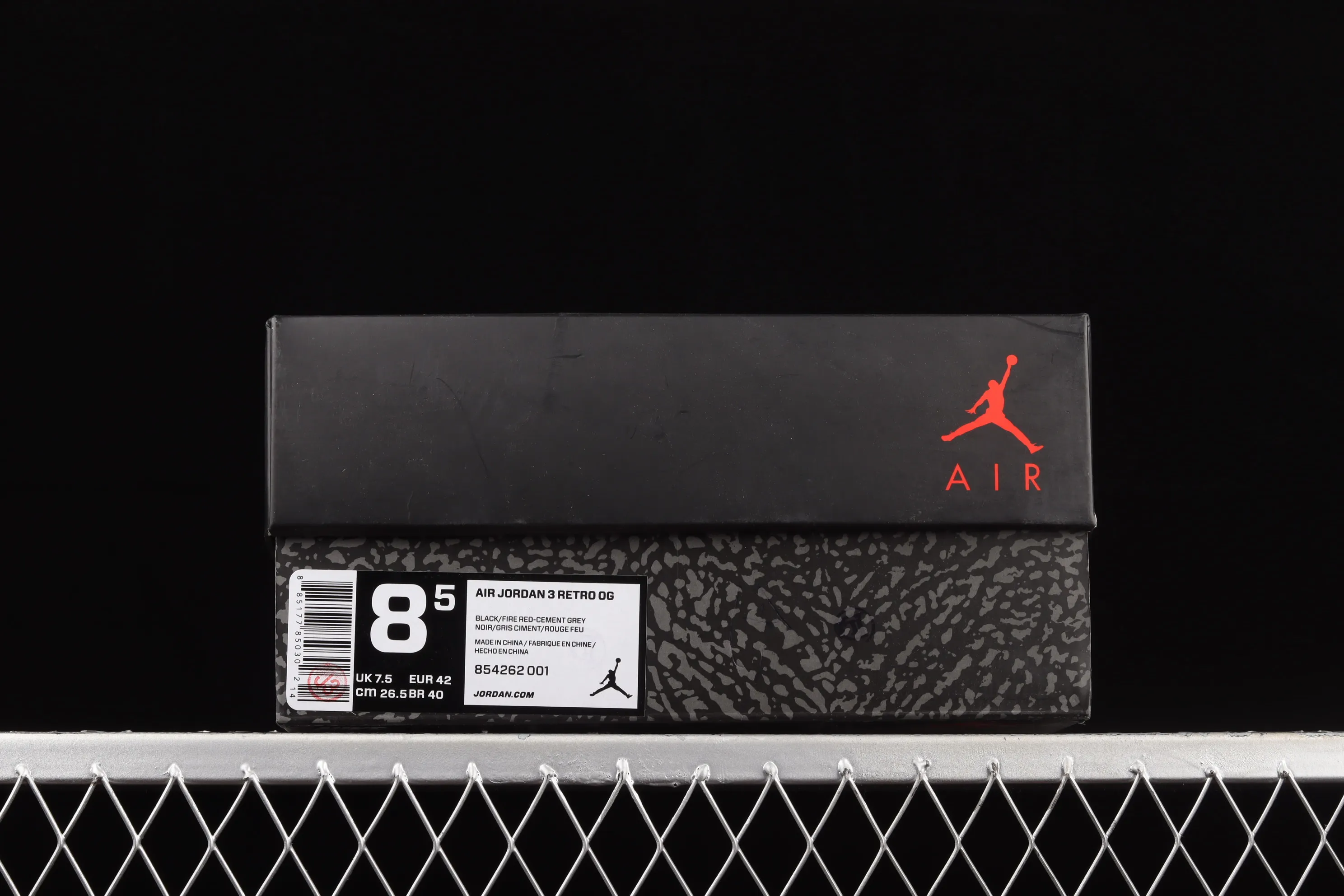 All categories Air Jordan Jordan series basketball shoes Air Jordan 3 J version Air Jordan 3 Retro Black Cement (2018) AJ3 Joe 3 replica black cement 854262-001